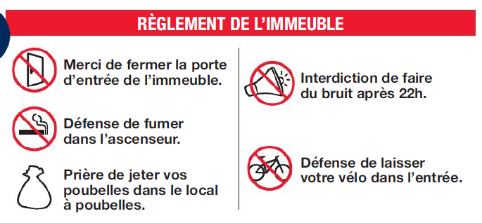 Règlement de l'immeuble